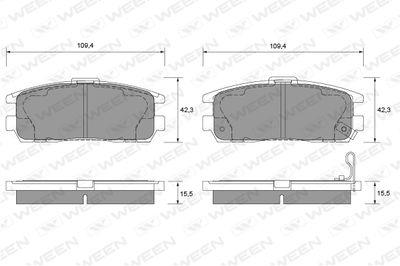 WEEN 151-1153 Тормозные колодки и сигнализаторы  для OPEL MONTEREY (Опель Монтере)