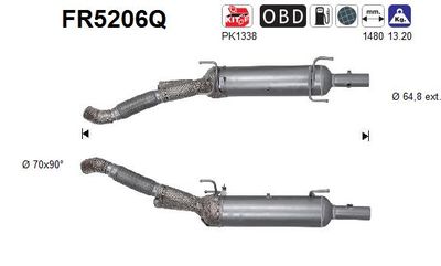 Filtr sadzy / filtr cząstek stałych, układ wydechowy AS FR5206Q