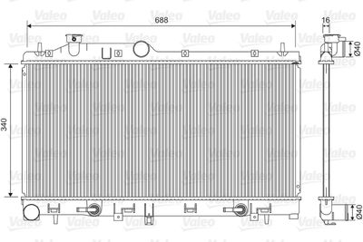 Радиатор, охлаждение двигателя VALEO 701554 для SUBARU FORESTER