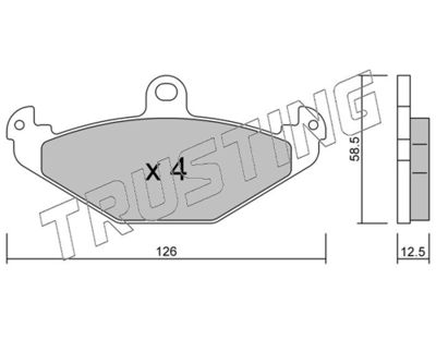 Zestaw klocków hamulcowych, hamulce tarczowe TRUSTING 168.1