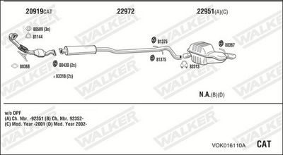 Изпускателна система WALKER VOK016110A