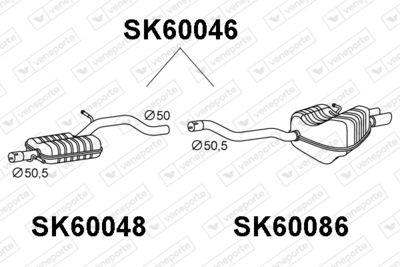 Глушитель выхлопных газов конечный VENEPORTE SK60046 для SKODA SUPERB