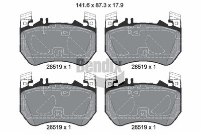 комплект спирачно феродо, дискови спирачки BENDIX Braking BPD2682