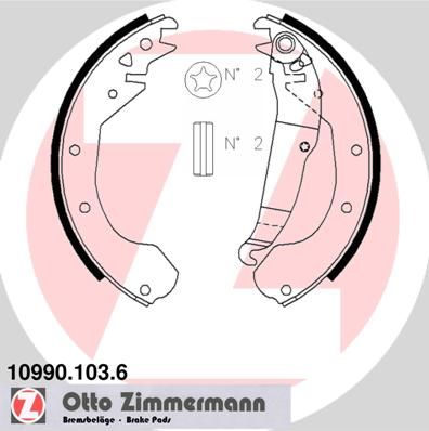 Комплект тормозных колодок ZIMMERMANN 10990.103.6 для OPEL REKORD