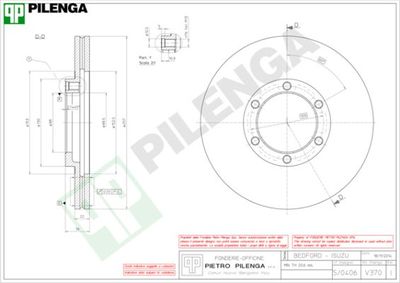 PILENGA V370 Тормозные диски для ISUZU D-MAX