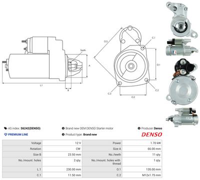 STARTER AS-PL S6242DENSO 4
