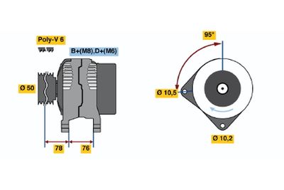 GENERATOR / ALTERNATOR BOSCH 0120465031 2