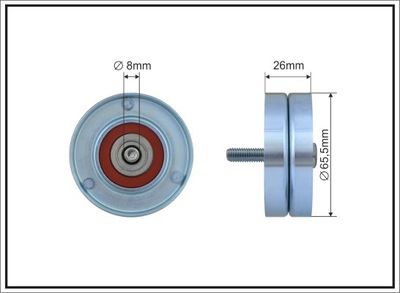 Deflection/Guide Pulley, V-ribbed belt 394-58