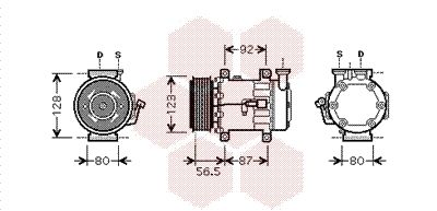 Компрессор, кондиционер VAN WEZEL 1800K432 для FORD FUSION