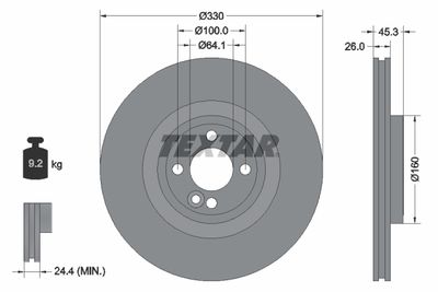 TEXTAR 92275403 Тормозные диски  для MINI (Мини)