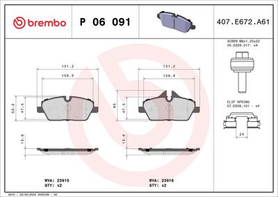 Brake Pad Set, disc brake P 06 091