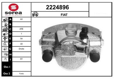 EAI 2224896 Тормозной суппорт  для FIAT PUNTO (Фиат Пунто)