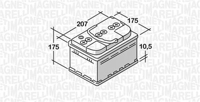 Стартерная аккумуляторная батарея MAGNETI MARELLI 068044042030 для VW SANTANA