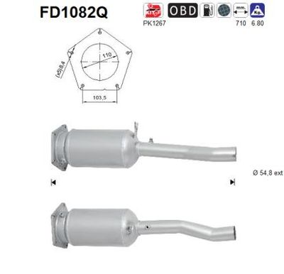 Filtr sadzy / filtr cząstek stałych, układ wydechowy AS 7M3254800C