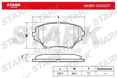 Комплект тормозных колодок, дисковый тормоз Stark SKBP-0010211 для TOYOTA PICNIC