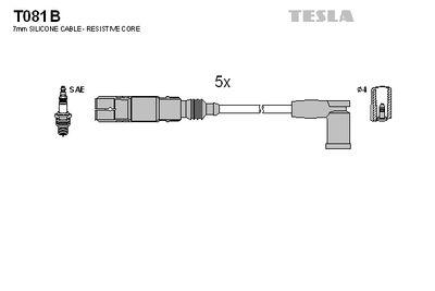 Комплект проводов зажигания TESLA T081B для VW BORA