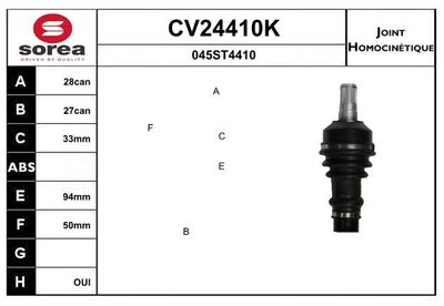 GELENKSATZ ANTRIEBSWELLE EAI CV24410K