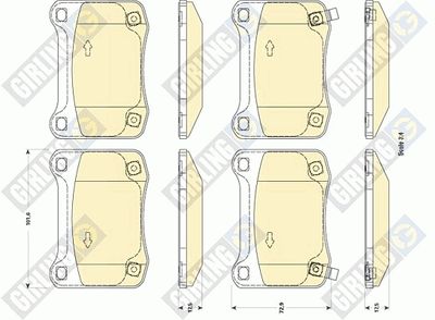 GIRLING 6135049 Тормозные колодки и сигнализаторы  для LEXUS IS II (_E2_) IS F (USE20)