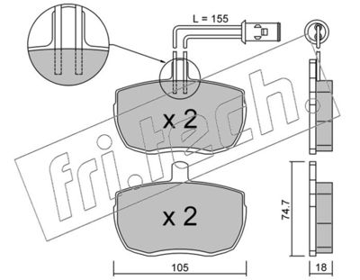 Zestaw klocków hamulcowych, hamulce tarczowe FRI.TECH. 018.1