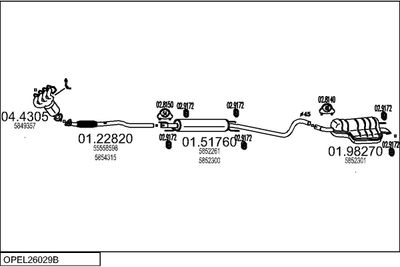 SISTEM DE ESAPAMENT MTS OPEL26029B022680