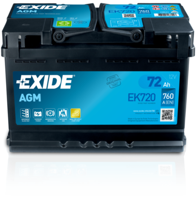 Batteri Start-Stop AGM 72ah EXIDE EK720