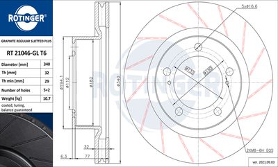 спирачен диск ROTINGER RT 21046-GL T6