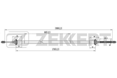 ZEKKERT BZ-1212 Трос ручного тормоза  для LADA LARGUS (Лада Ларгус)