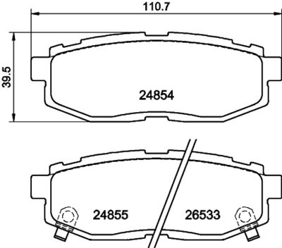 Комплект тормозных колодок, дисковый тормоз HELLA 8DB 355 037-301 для SUBARU TRIBECA