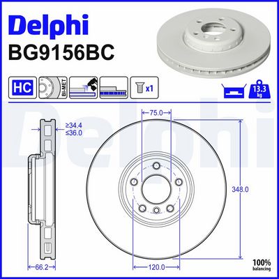 BREMSSCHEIBE DELPHI BG9156BC