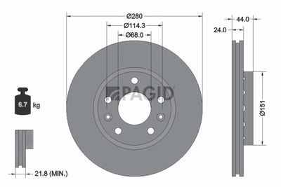 Tarcza hamulcowa PAGID 54955NC