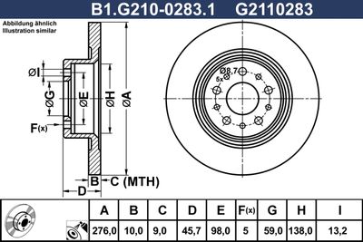 GALFER B1.G210-0283.1 Гальмівні диски 
