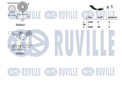 SET CUREA TRANSMISIE CU CANELURI RUVILLE 570067 1