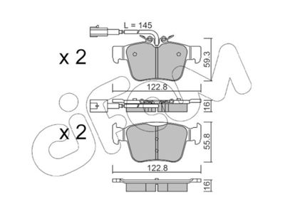 Brake Pad Set, disc brake 822-1101-0