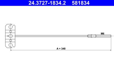 Тросик, cтояночный тормоз ATE 24.3727-1834.2 для MAZDA 6
