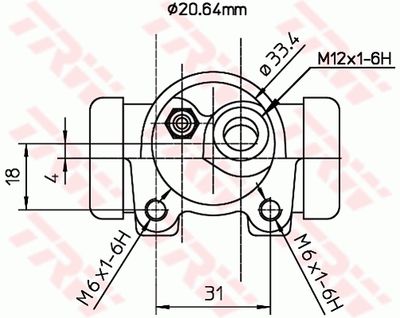 CILINDRU RECEPTOR FRANA TRW BWF250 1