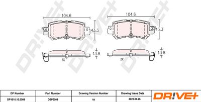 BREMSBELAGSATZ SCHEIBENBREMSE DR!VE+ DP1010100508 2