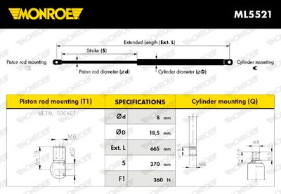 AMORTIZOR PORTBAGAJ MONROE ML5521 6