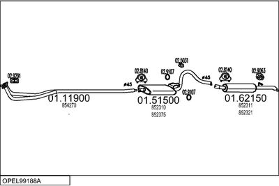 SISTEM DE ESAPAMENT MTS OPEL99188A000661