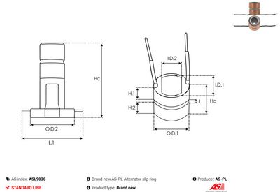 Kluzný kroužek, generátor AS-PL ASL9036