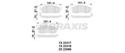 Комплект тормозных колодок, дисковый тормоз BRAXIS AB0243 для MITSUBISHI L200