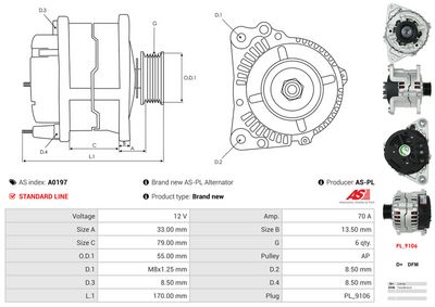GENERATOR / ALTERNATOR AS-PL A0197 4