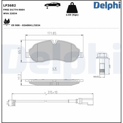 Brake Pad Set, disc brake LP3682