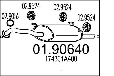 MTS 01.90640 Глушитель выхлопных газов  для TOYOTA CELICA (Тойота Келика)