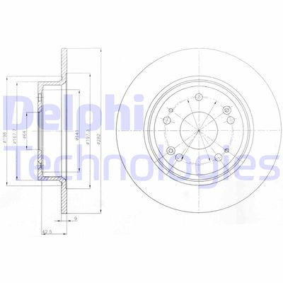 Тормозной диск DELPHI BG4249 для ACURA TSX