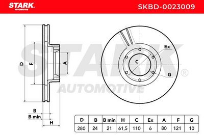 спирачен диск STARK SKBD-0023009