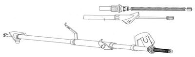 Тросик, cтояночный тормоз CEF PU02219 для CITROËN C1