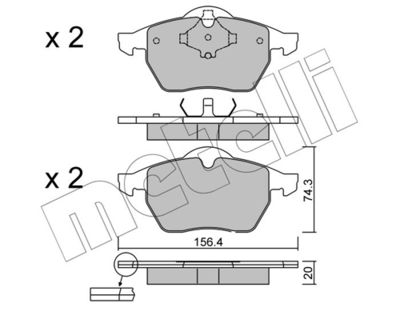 Комплект тормозных колодок, дисковый тормоз 22-0181-2