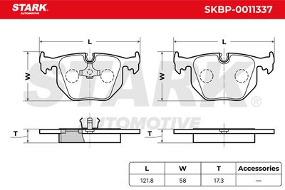 комплект спирачно феродо, дискови спирачки STARK SKBP-0011337