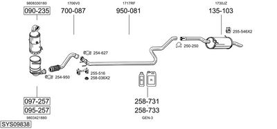 Изпускателна система BOSAL SYS09838