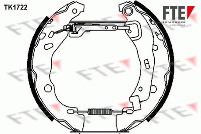 FTE TK1722 Ремкомплект барабанных колодок  для DACIA  (Дача Логан)